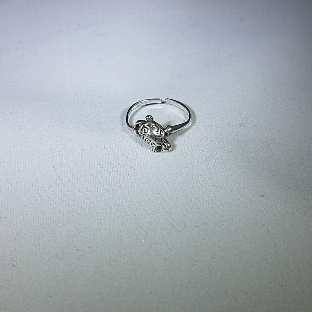 Stainless steel or sterling silver turtle ring